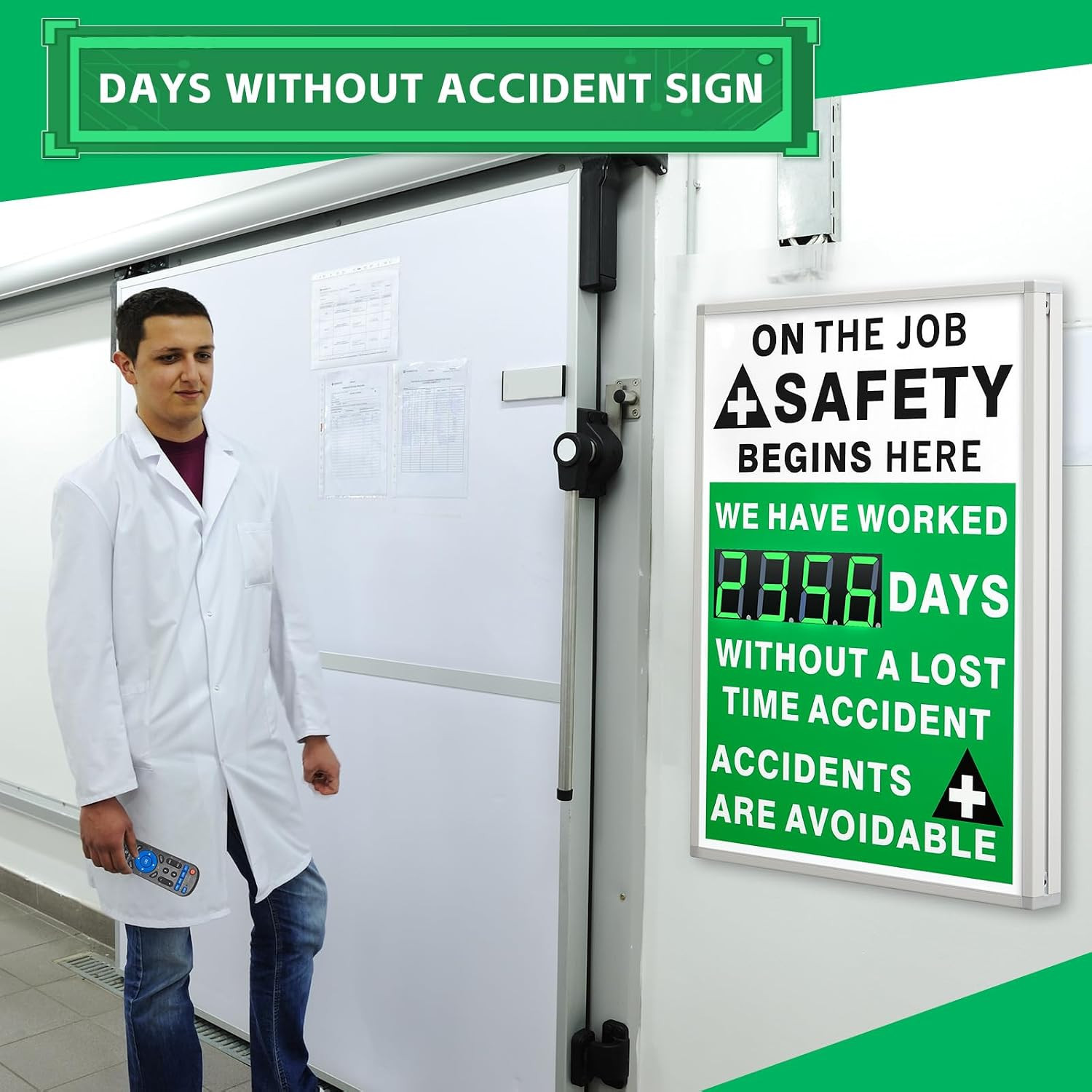 Days Safety Is the Priority without Accident Sign Electronic Safety Scoreboard 2
