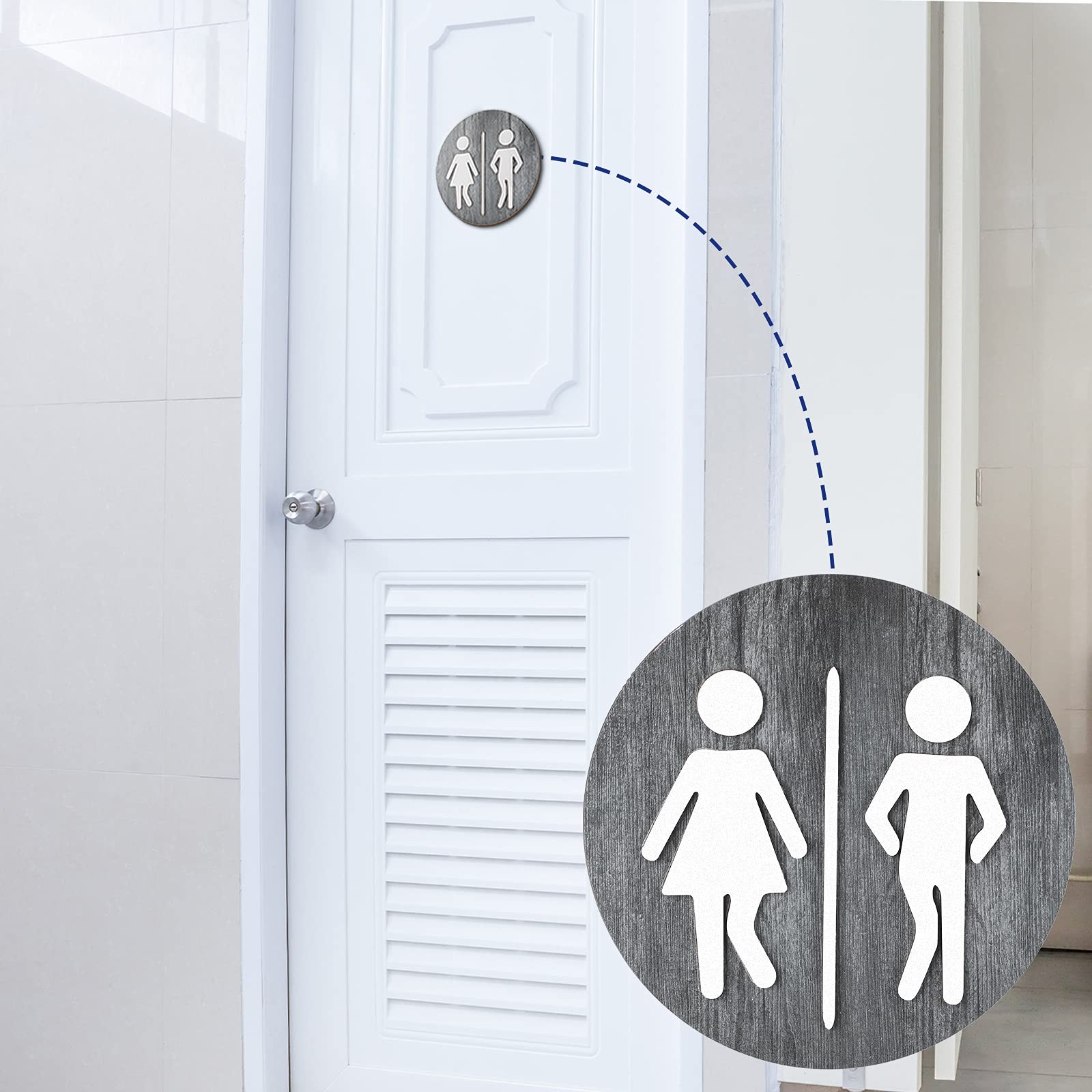 Wooden Bathroom Sign Unisex Restroom Rustic Men&rsquo;S and Women&rsquo;S Toilet Wall Signs