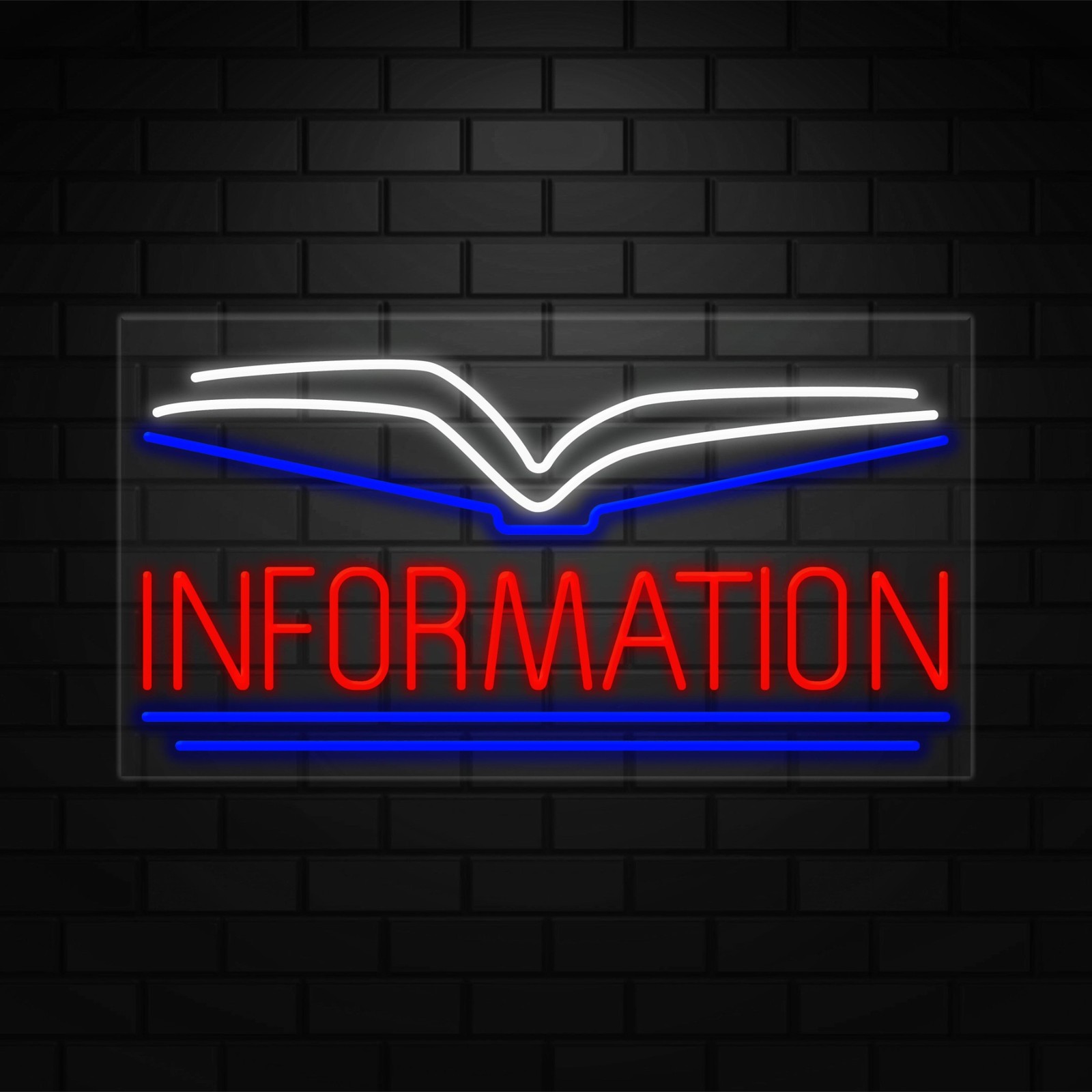 Information Neon Sign for Retail Displays | LED Flex Neon | 37&Prime;W x 20&Prime;H x 1&Prime;D