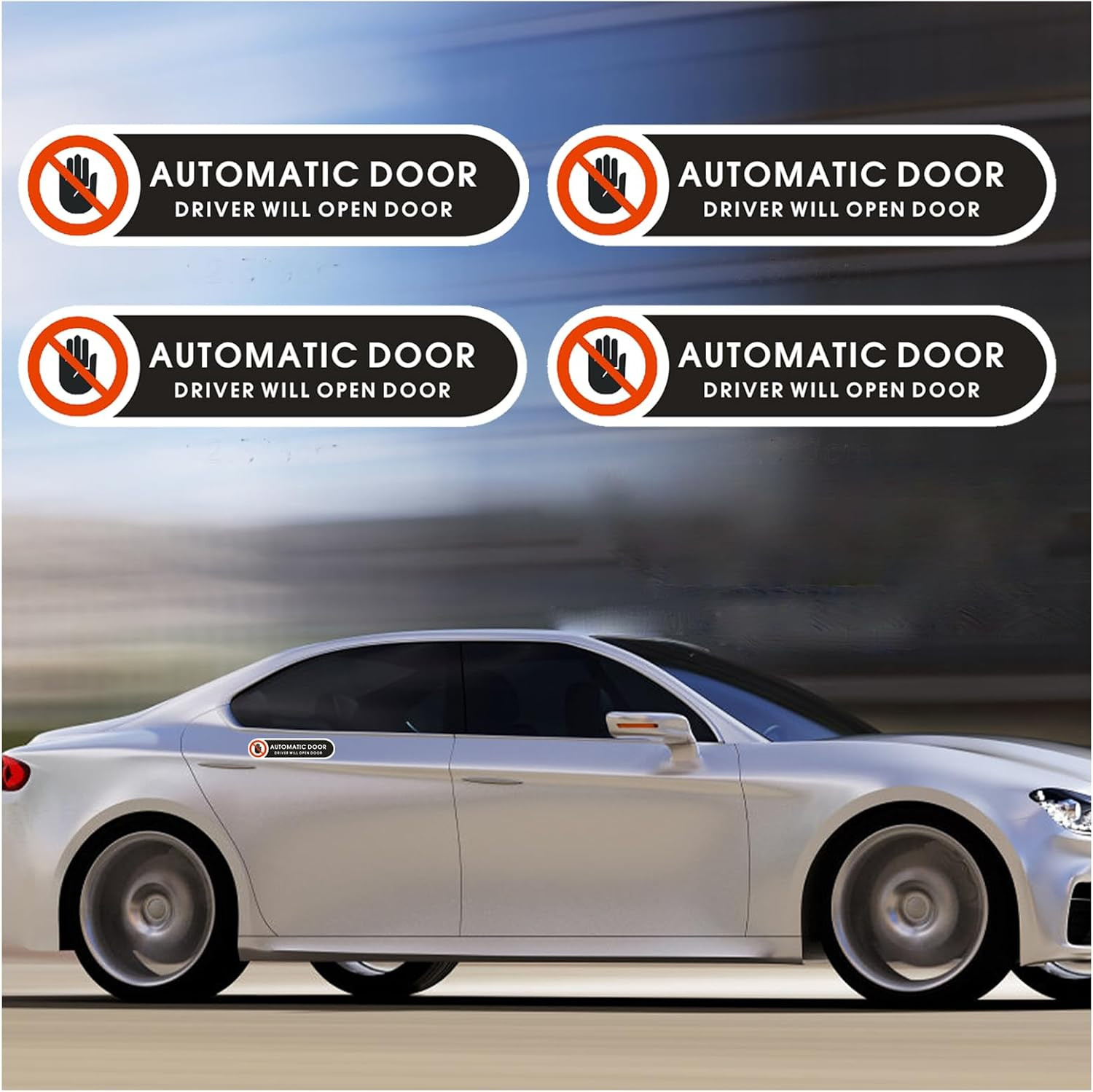 Automatic Door Stickers Driver Will Open Door Sign 4.9 X 1.2 Inch Self Adhesive