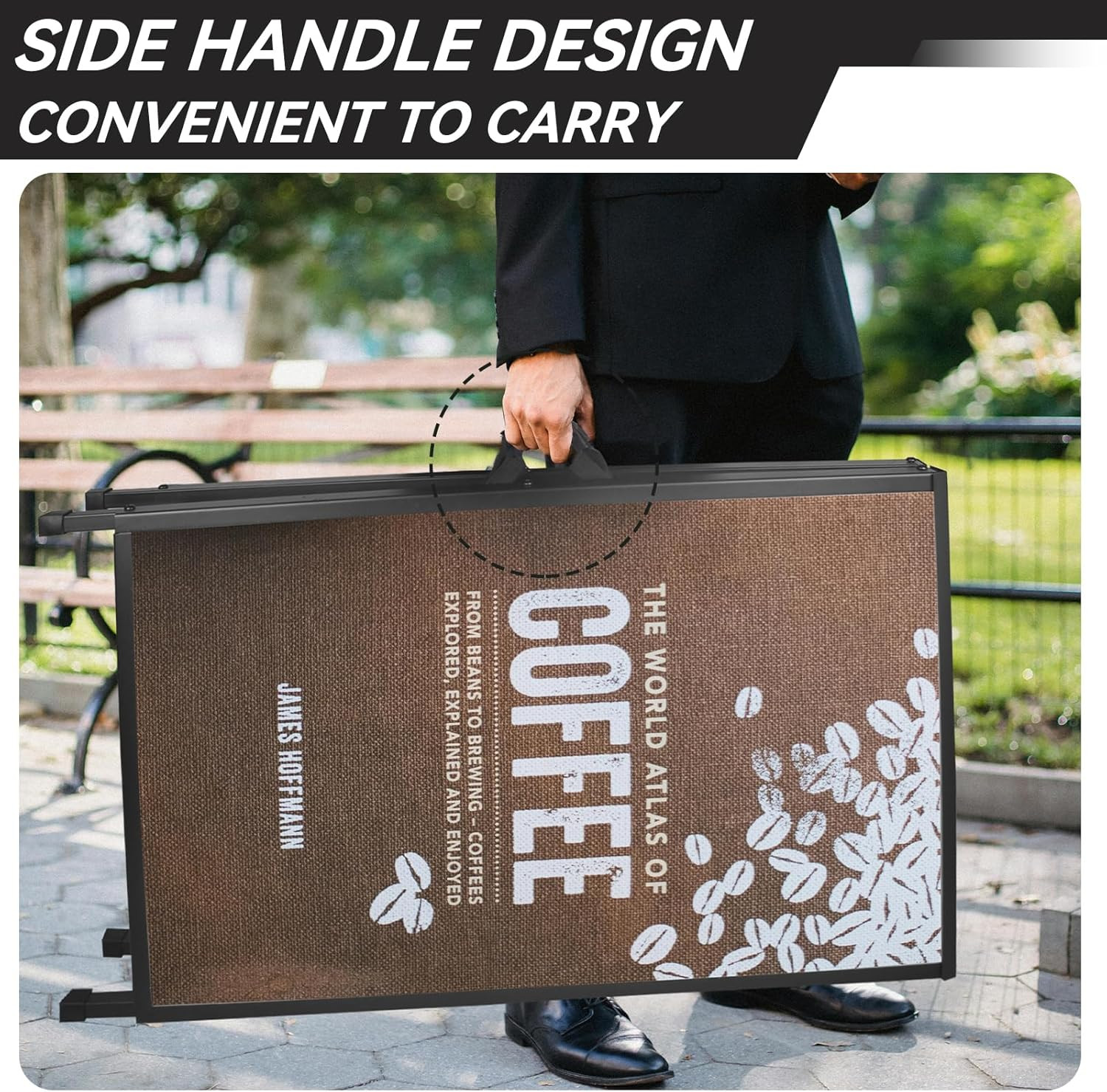 2 Pack A-Frame Sign Sidewalk Sign 24X36 Inch, Heavy Duty Double-Sided Slide-In F