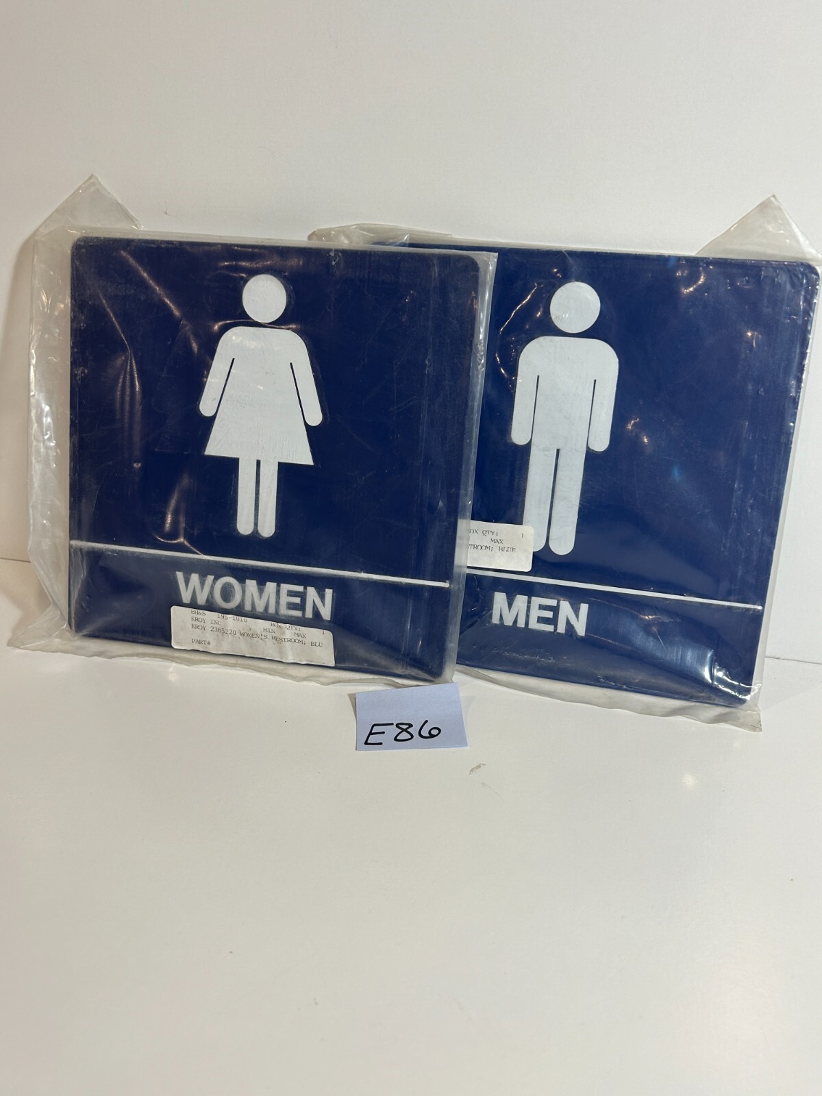 2X BATHROOM RESTROOM SIGNS 8&Prime; X 8&Prime; Set MEN WOMEN KROY ADA 195-1000 195-1010 E86