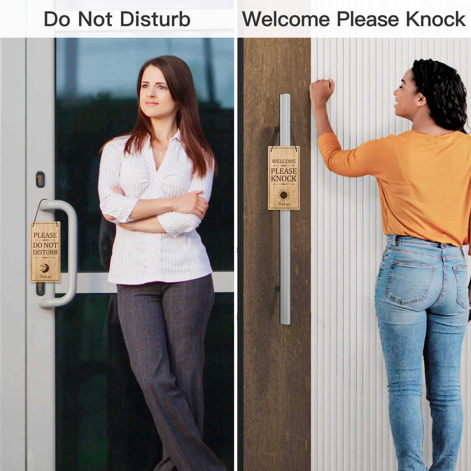 1 PCS Please Do Not Disturb Sign Welcome Please Knock PVC Plaque Door Hanger