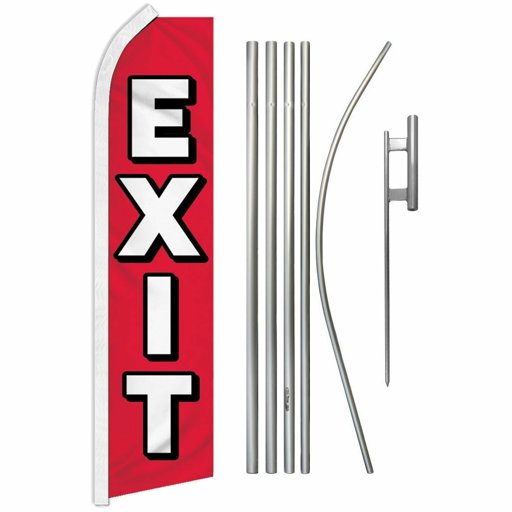« EXIT » Advertising Super Flag & Pole Kit