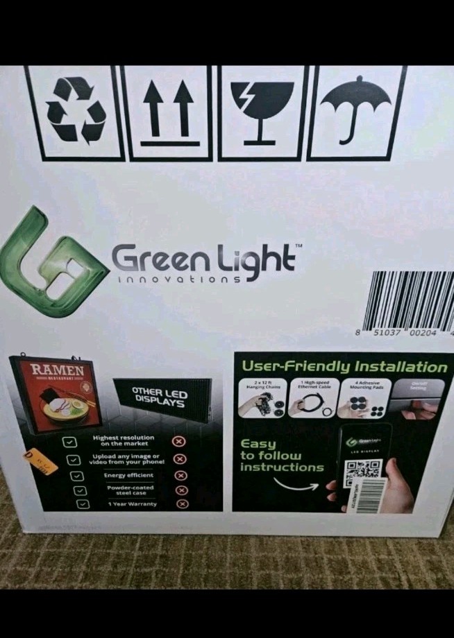 Green Light Innovations 20&Prime; x 20&Prime; WiFi Enabled Display Sign- New