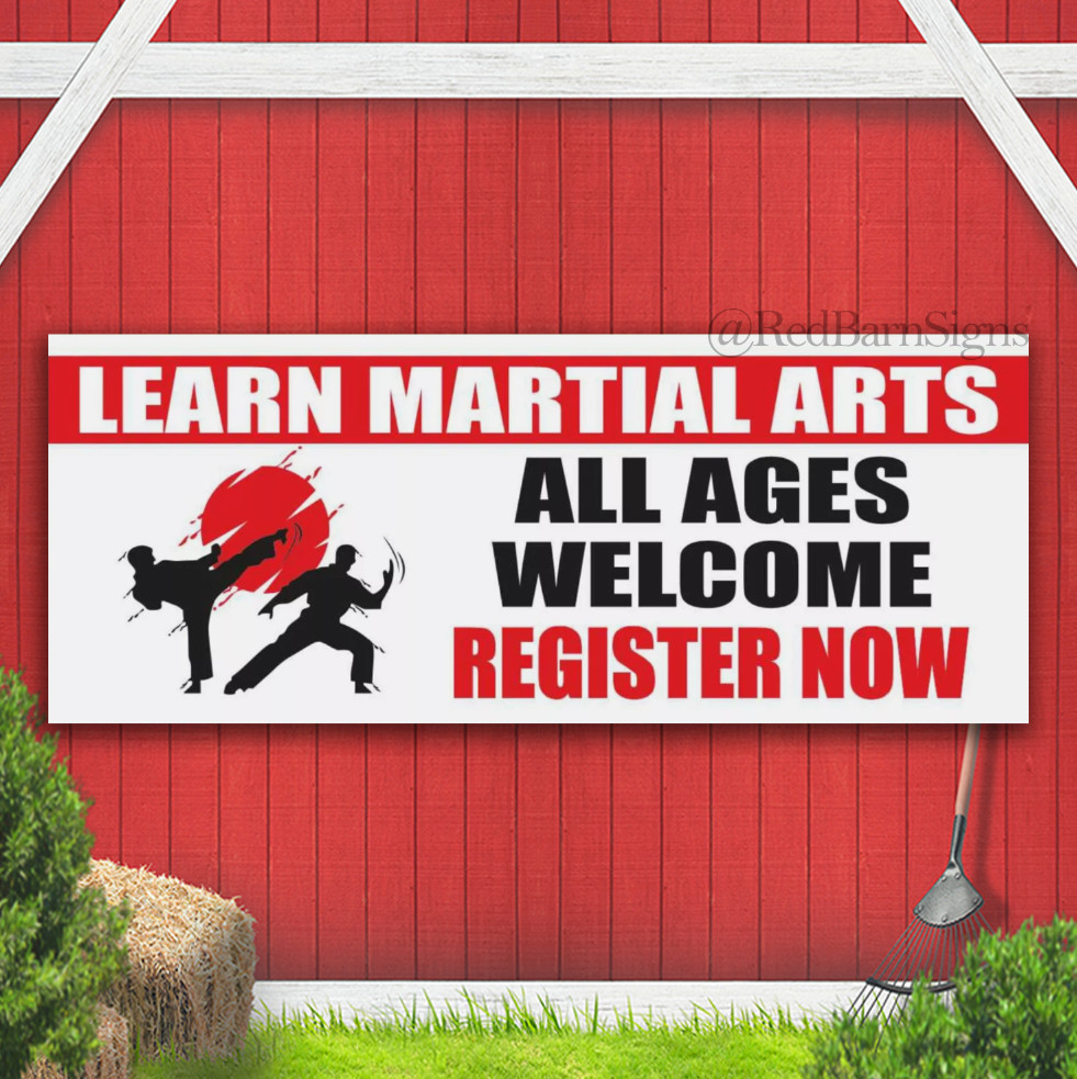 LEARN MARTIAL ARTS Defense Zumba Yoga Karate Coach Indoor Outdoor Banner Sign