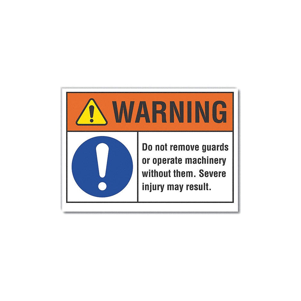 LYLE LCU6-0006-ND_10X7 Machine Guards WarningLbl,7x10in,Polyest 64PJ52