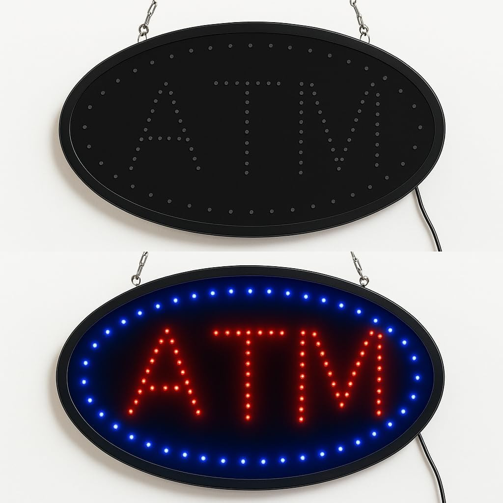 Ultra Bright, High Energy Efficiency (More Leds Less Power) ATM Business Sign (S