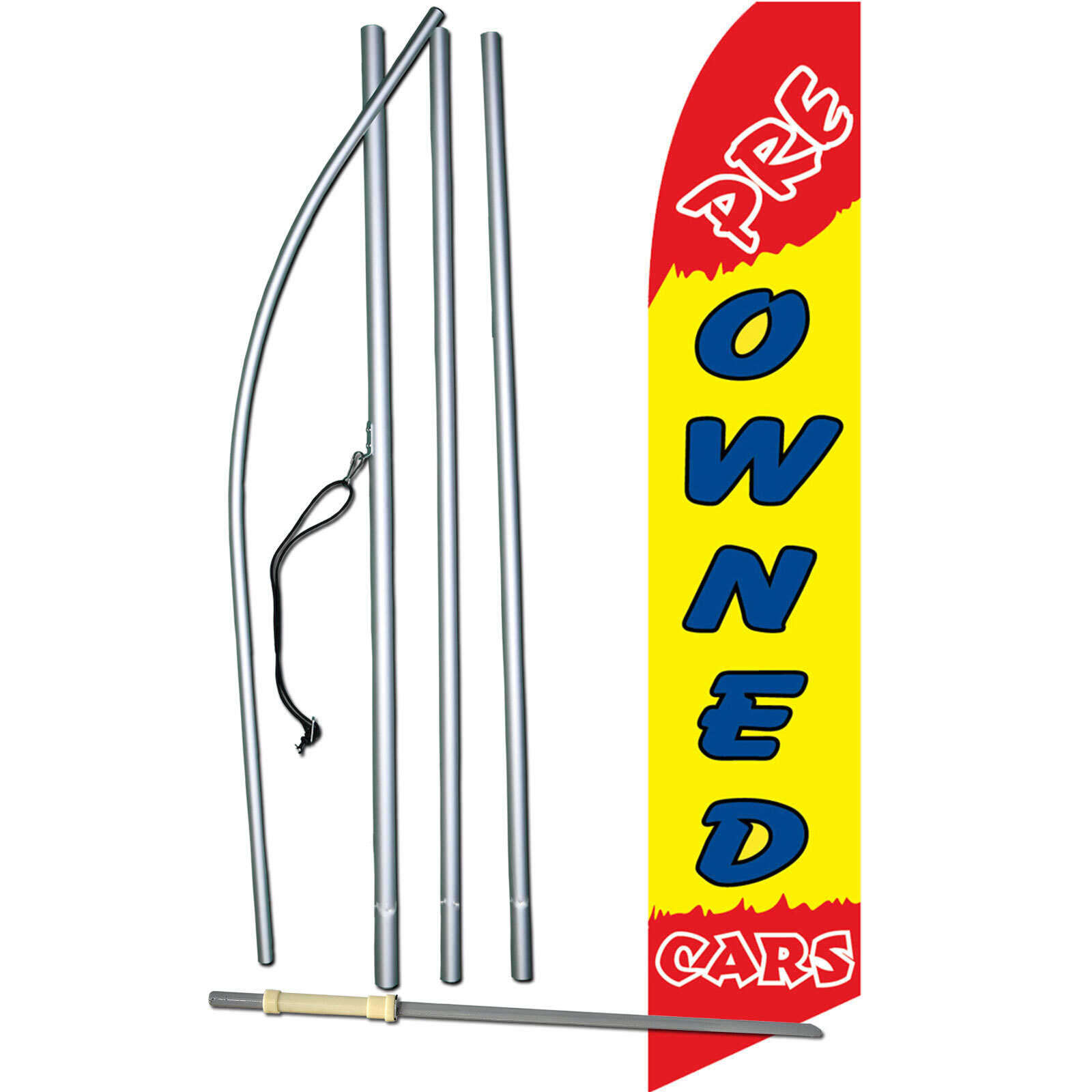 Pre Owned Cards Flag with Flag Pole and Spike