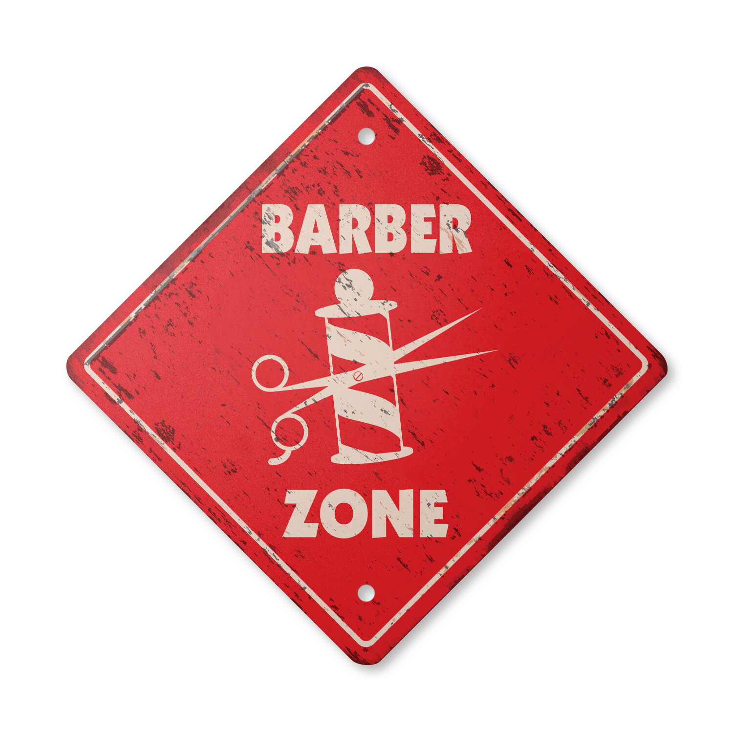 Barber Vintage Crossing Sign Xing Plastic Rustic trim hair cut shave barber shop