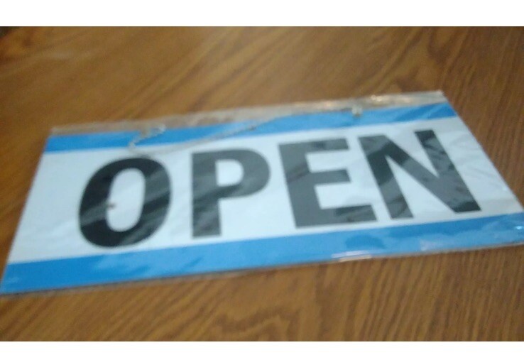 LemonNova Business Image Open Sign 4014 White Letters Cords Open Close Hours NEW