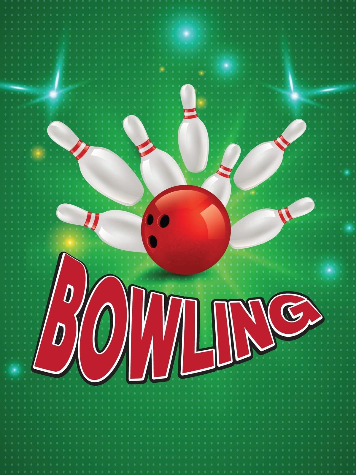 Bowling | Retail Window Display Sign | 18&Prime;W x 24&Prime;H
