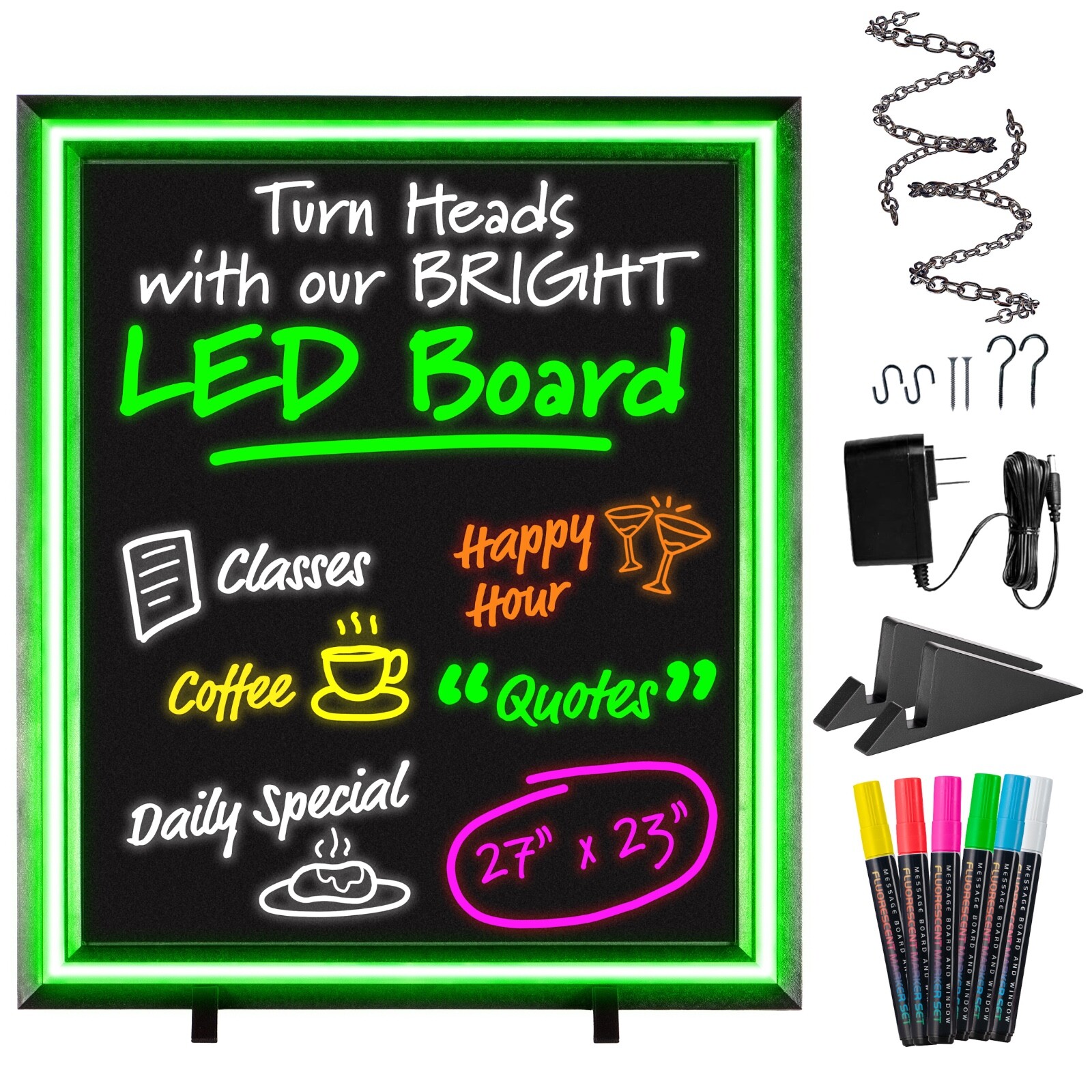 REFURBISHED – AS IS NO WARRANTY – LED Message Board with Markers – Instant Impac