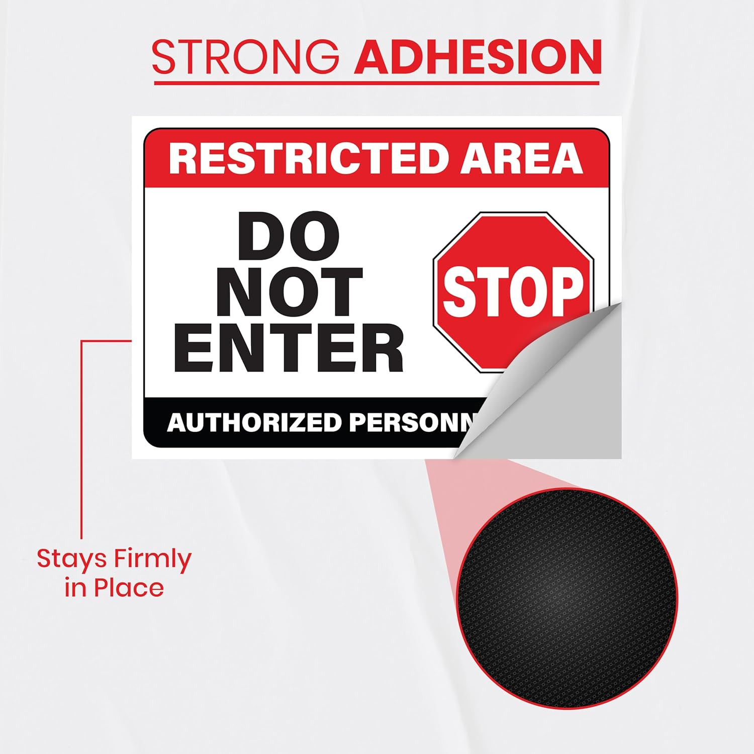 Employees Only Restricted Area Signs 10×7 Inch Waterproof Vinyl Stickers 5 Pack