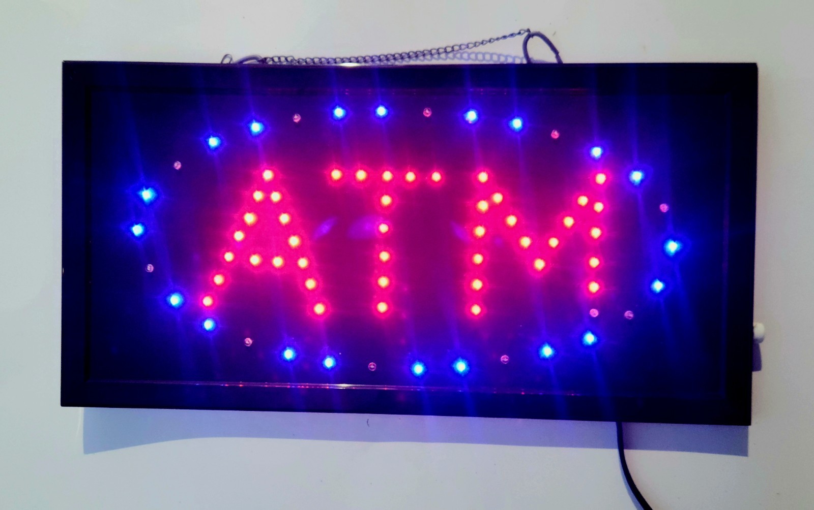 LARGE Bright LED Neon Light ATM Sign Business Animated Motion Display 21&Prime; X 13&Prime;
