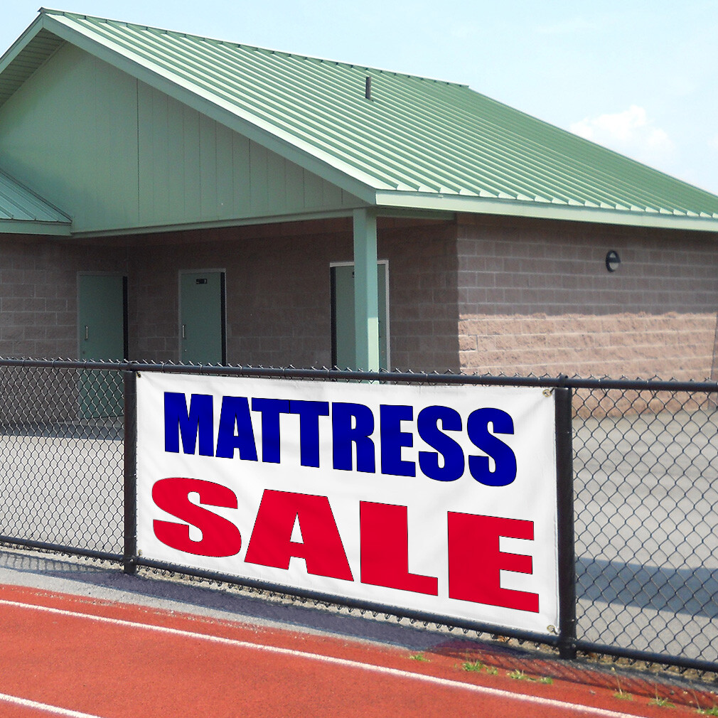 Vinyl Banner Multiple Sizes Mattress Sale Blue Red Promotion Business Business