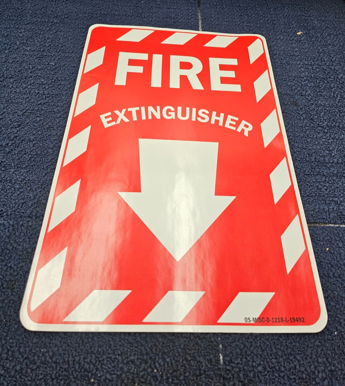 Fire Extinguisher Sign With Down Arrow 18&Prime; L x 11-3/4&Prime; W- OS-MISC-D-1218-L-19492