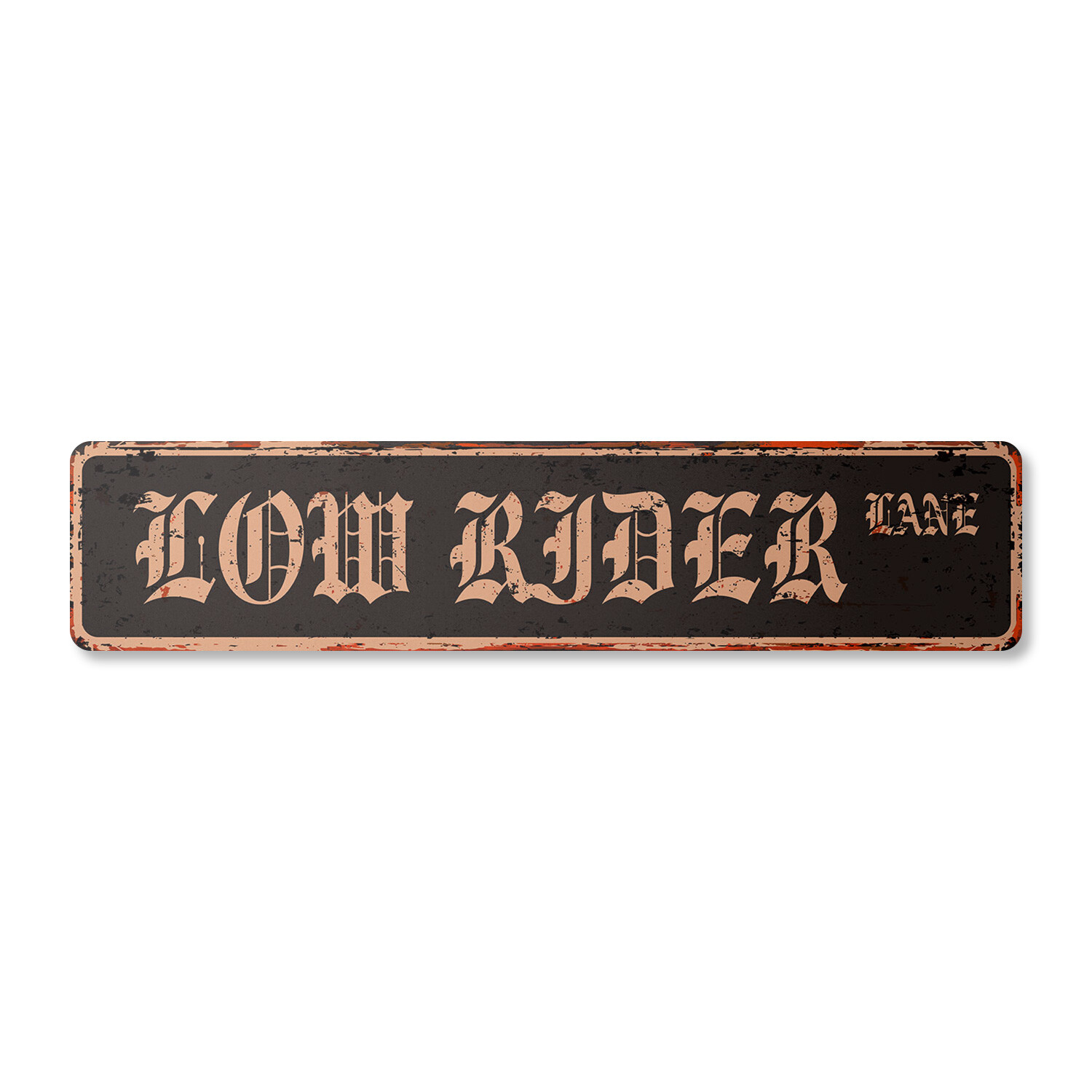 LOW RIDER Vintage Street Sign Metal Plastic lowrider chrome rims car truck