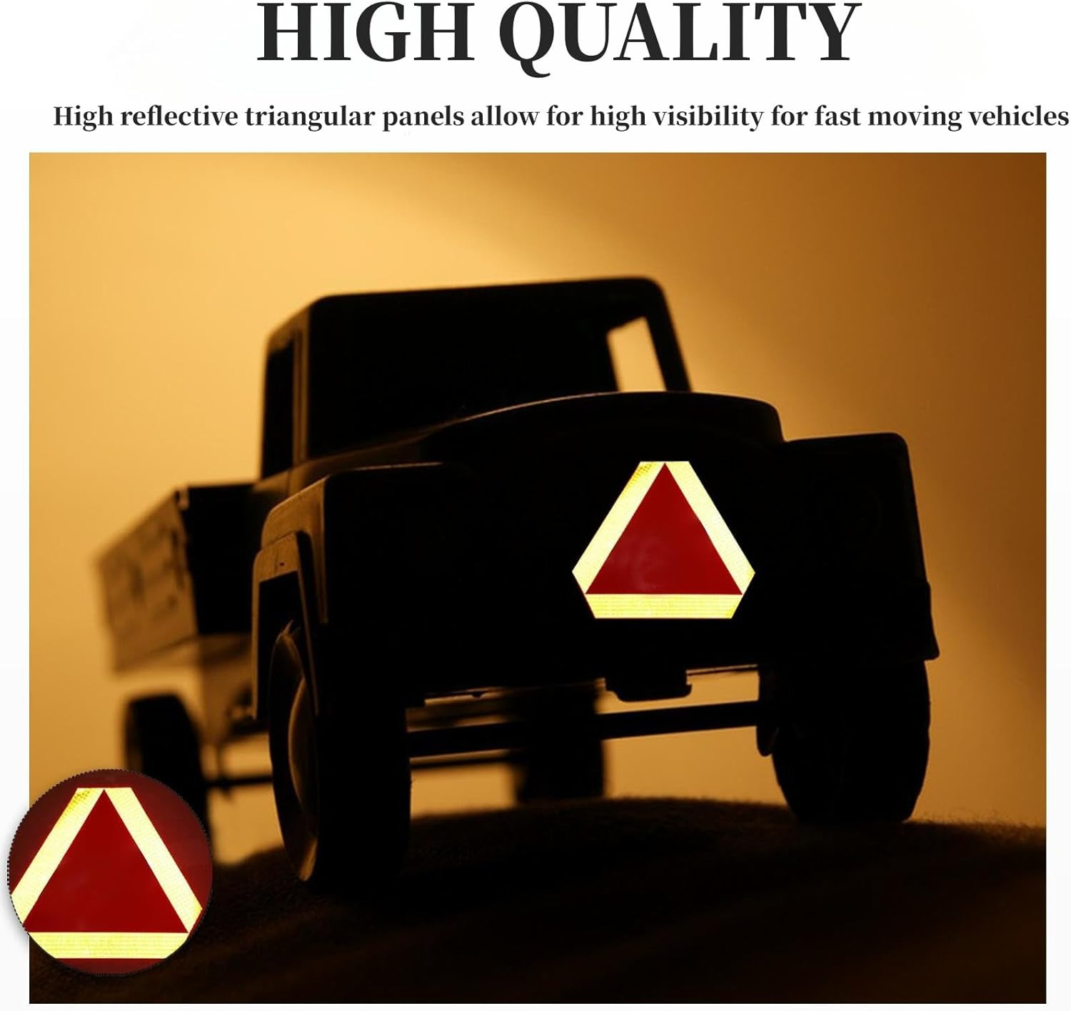 Slow Moving Vehicle Sign,Slow Moving Vehicle Triangle Golf Cart Accessories，14&Prime;X