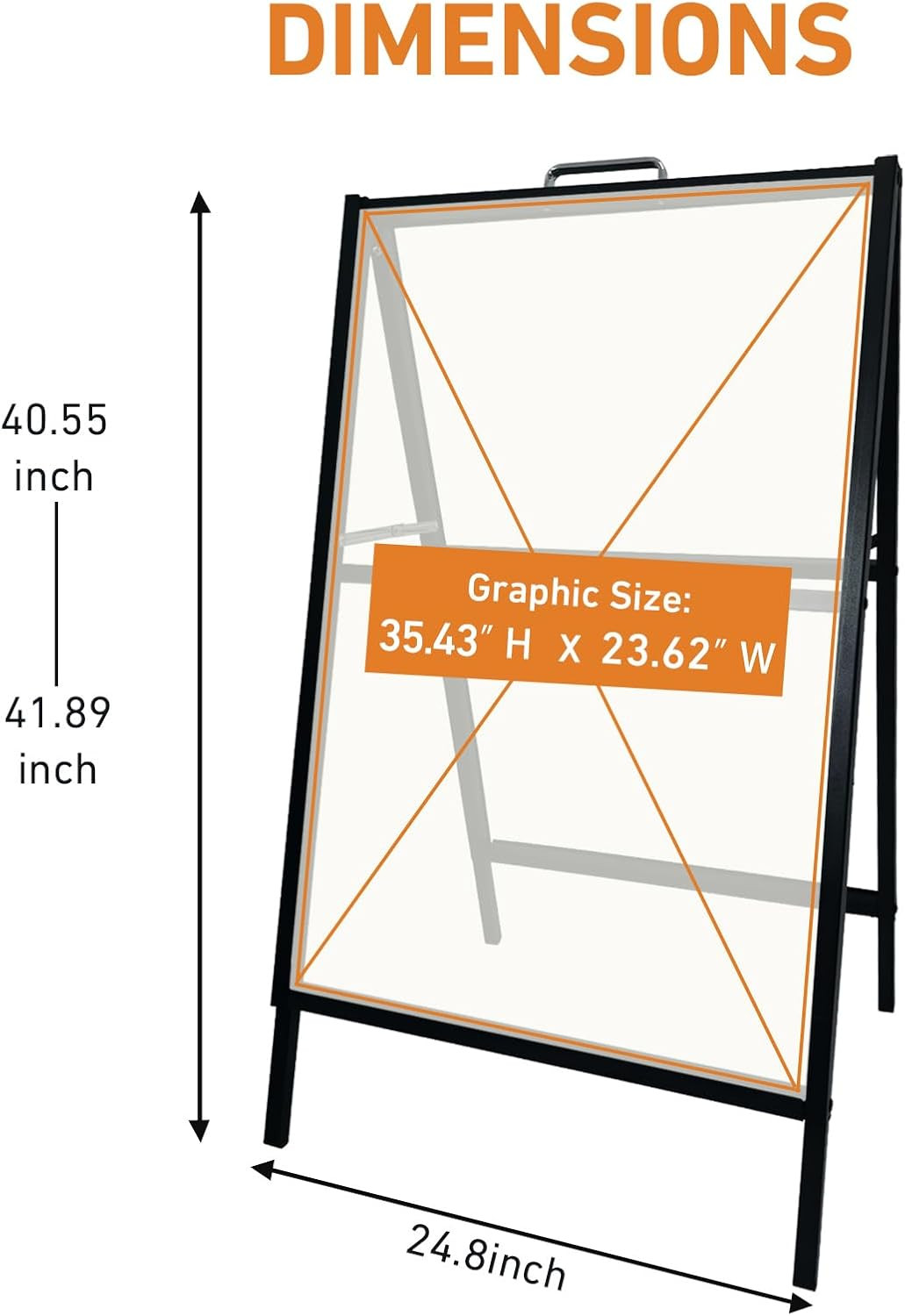 Heavy Duty a Frame Sidewalk Sign 24X36 Inch, Double-Sided Folding Sandwich Board