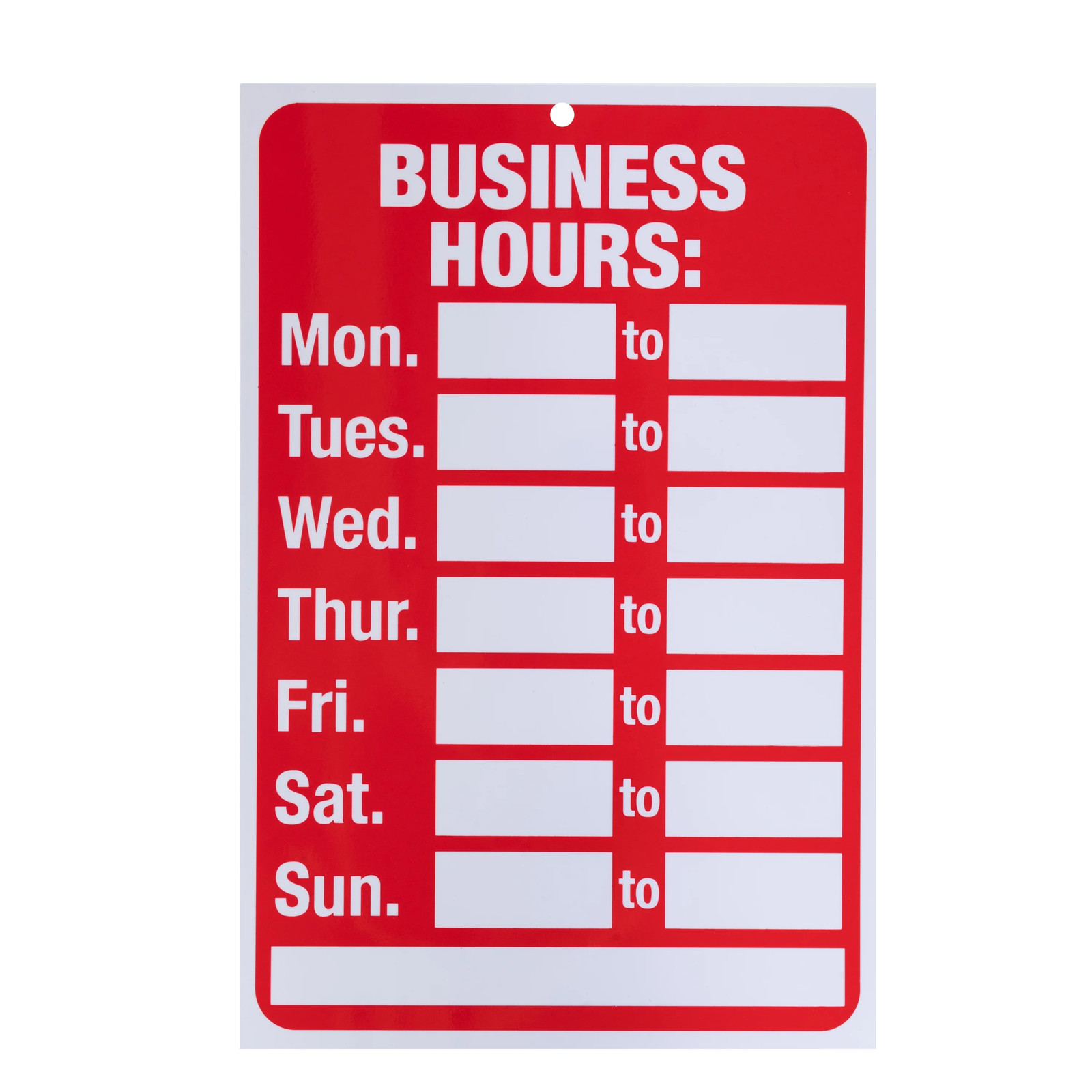 (2 pack) Pen+Gear Business Hours Sign, 8&Prime;x12&Prime;, Red/White