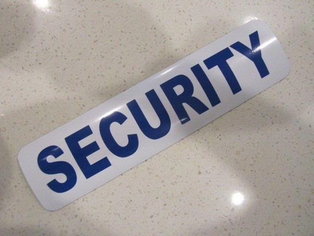 SECURITY White & Blue Vehicle Magnetic Sign 3&Prime;x12&Prime; for Car Truck Van SUV