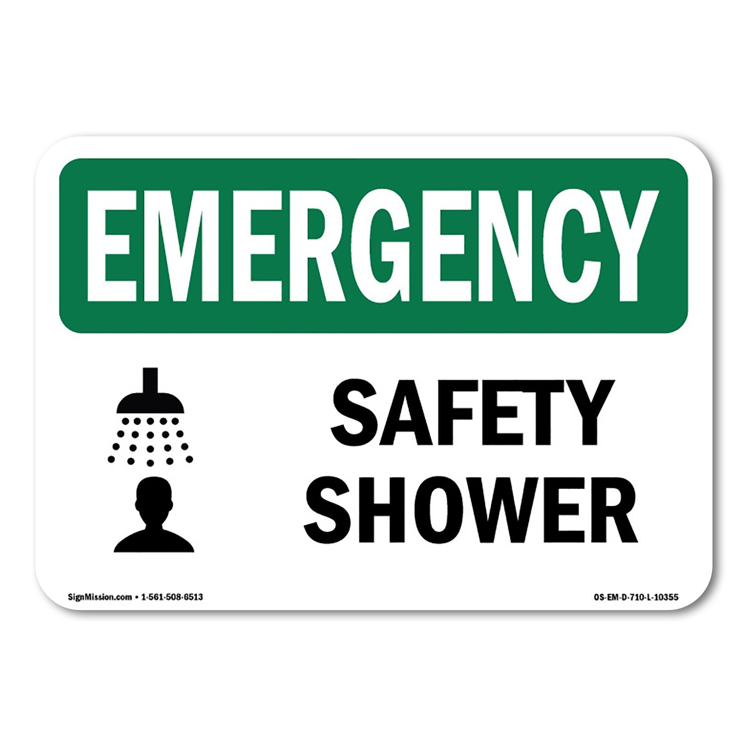 Safety Shower OSHA Emergency Sign Metal Plastic Decal