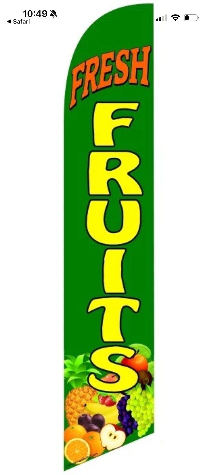 Fresh Fruits Feather Flag Banner – 12 Feet Tall Advertising Flags for Outdoor