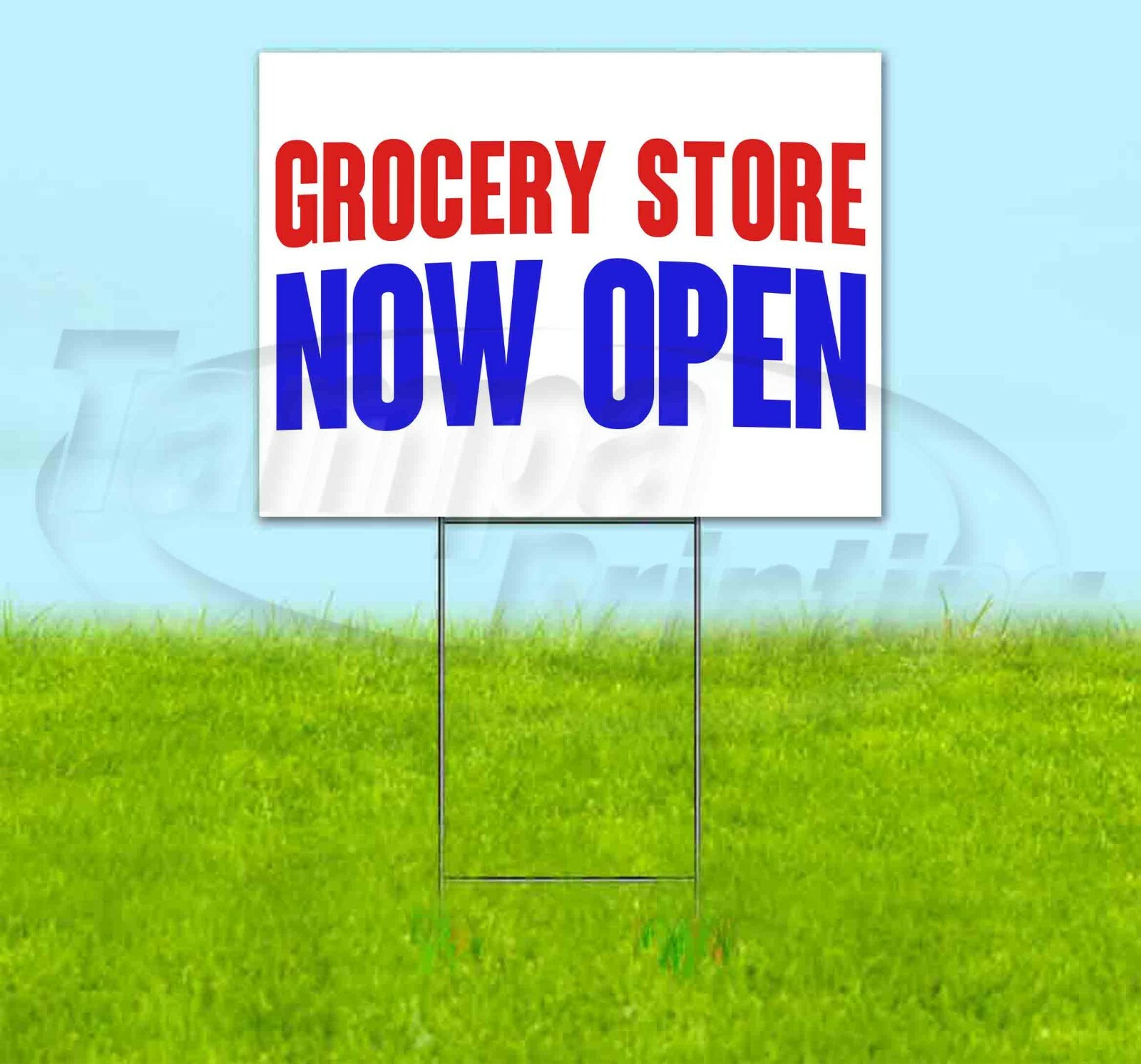 GROCERY STORE NOW OPEN Yard Sign Corrugated Plastic Bandit Lawn Decorations