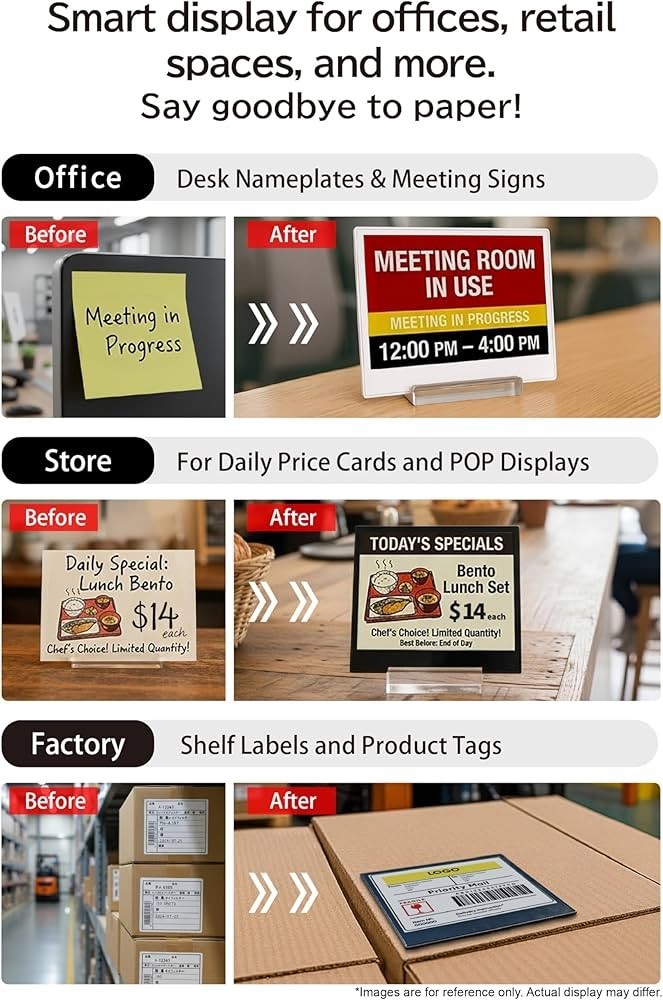 [Santek] EZ Sign NFC E-Paper Display – No Battery Required,4.2 Inch, Rewritable