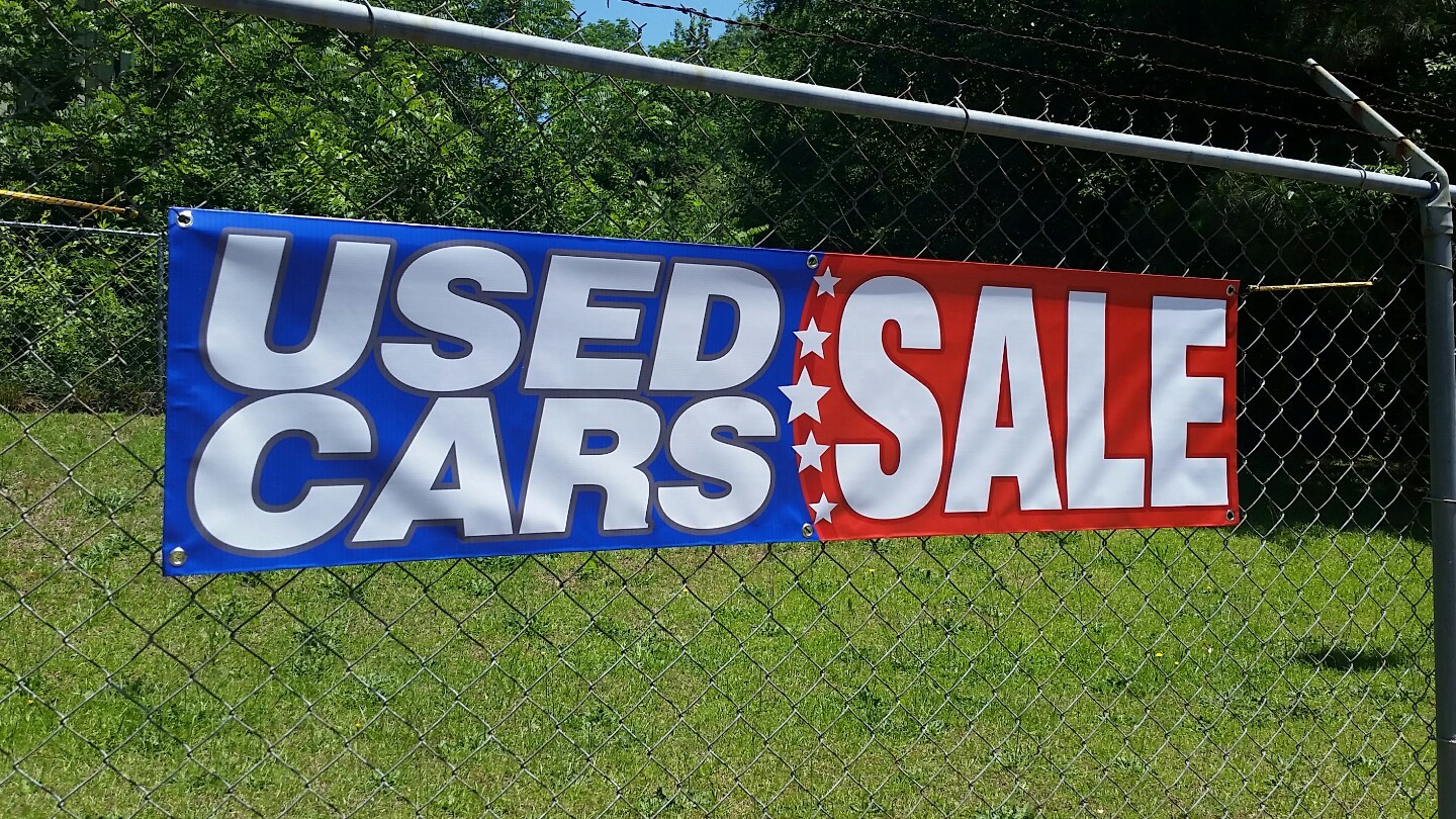 6&rsquo;x1.5&prime; USED CARS SALE Banner Dealership Broker Open Sign Display Pre-Owned Car
