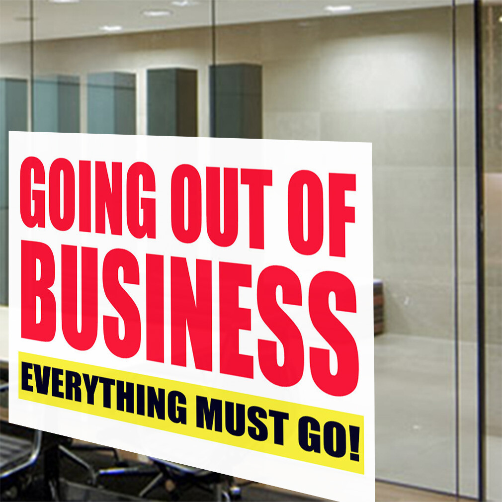 Decal Stickers Going out of Everything Must Go Vinyl Store Sign Label Business
