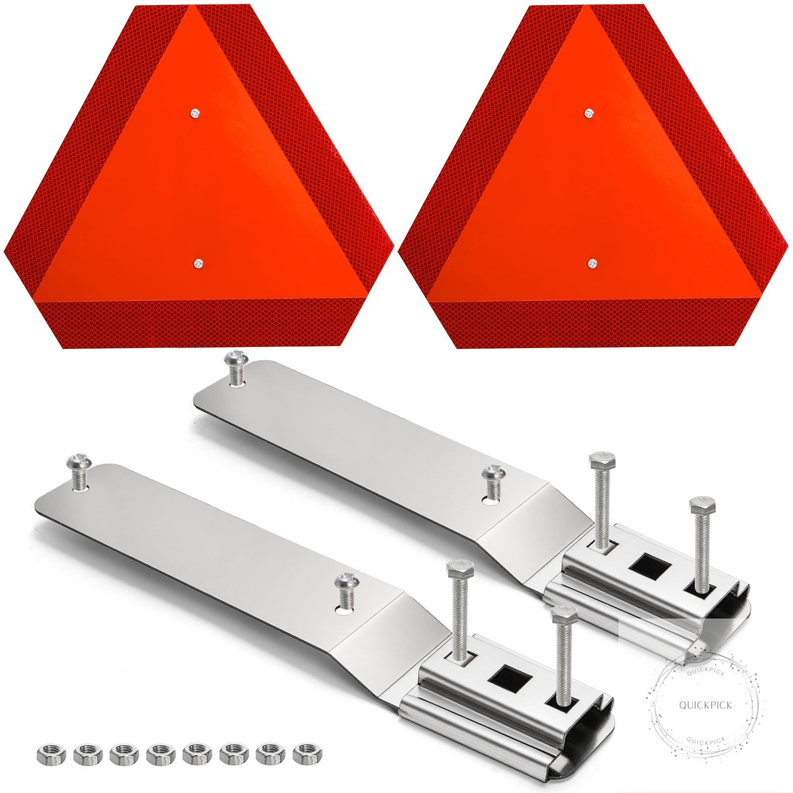 2 Set Slow Moving Vehicle Sign with Mounting Bracket 14&Prime;X16&Prime; Slow Moving Vehicle