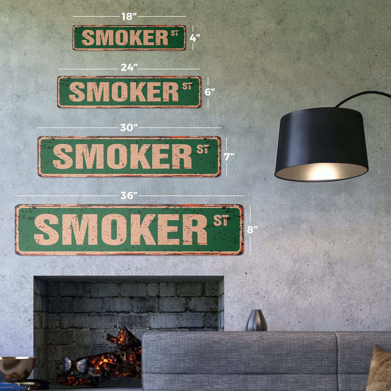 SMOKER Vintage Street Sign Metal Plastic cooker bbq bar-b-que grill grilling