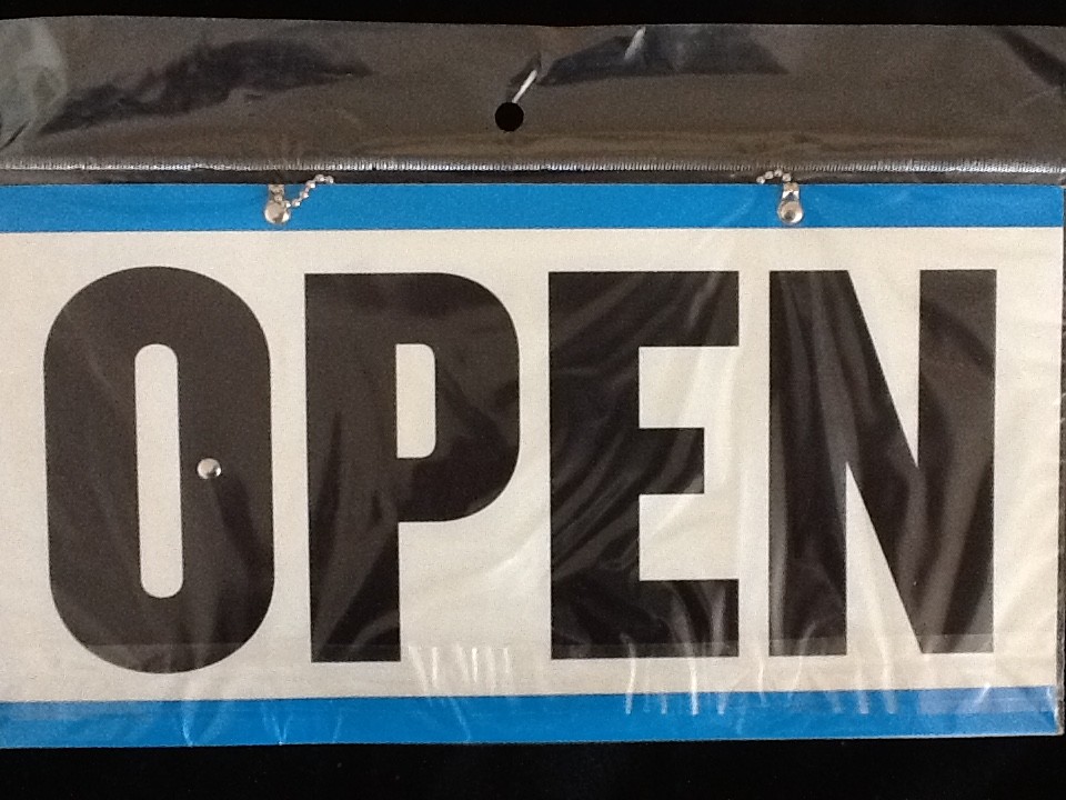 Open Closed Sign with Chain Two sided 11.5&Prime;x 6. FREE SUCTION CUP