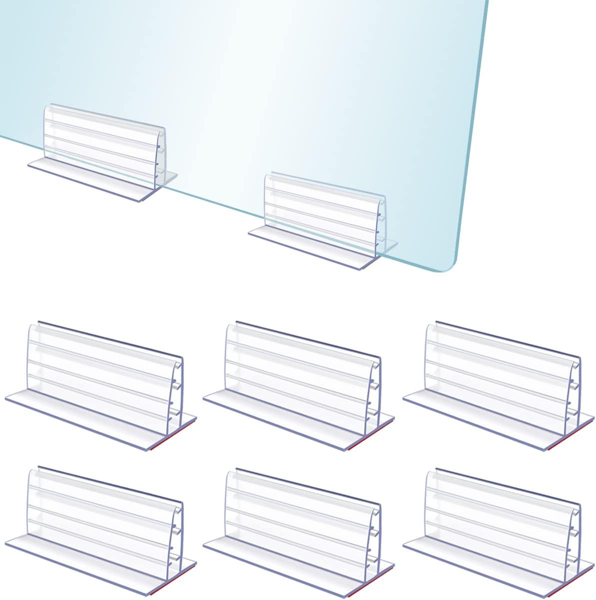 6Pcs Sneeze Guard Holder, Self Adhesive Acrylic Panels Holder 1/8&Prime; to 1/4&Prime; Thick