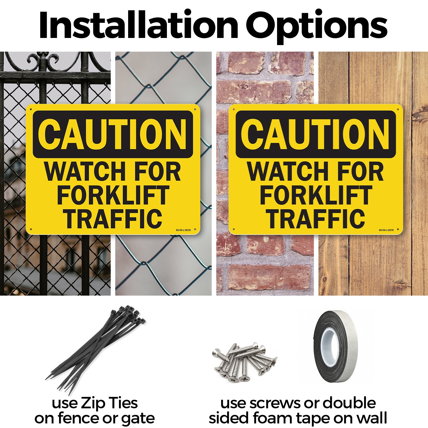 Forklift 2 OSHA Caution Sign Metal, Plastic, Or Decal – 5 or 10 Pack