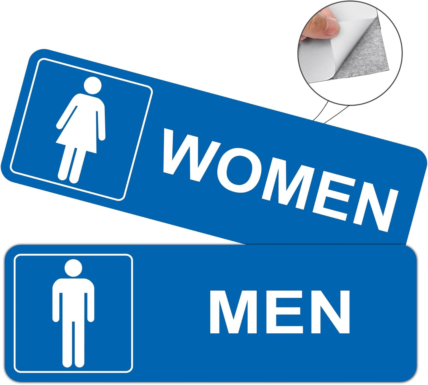 Restroom Sign – (2 Pack ) Metal Restroom Signs for Business with Strong Self-Adh