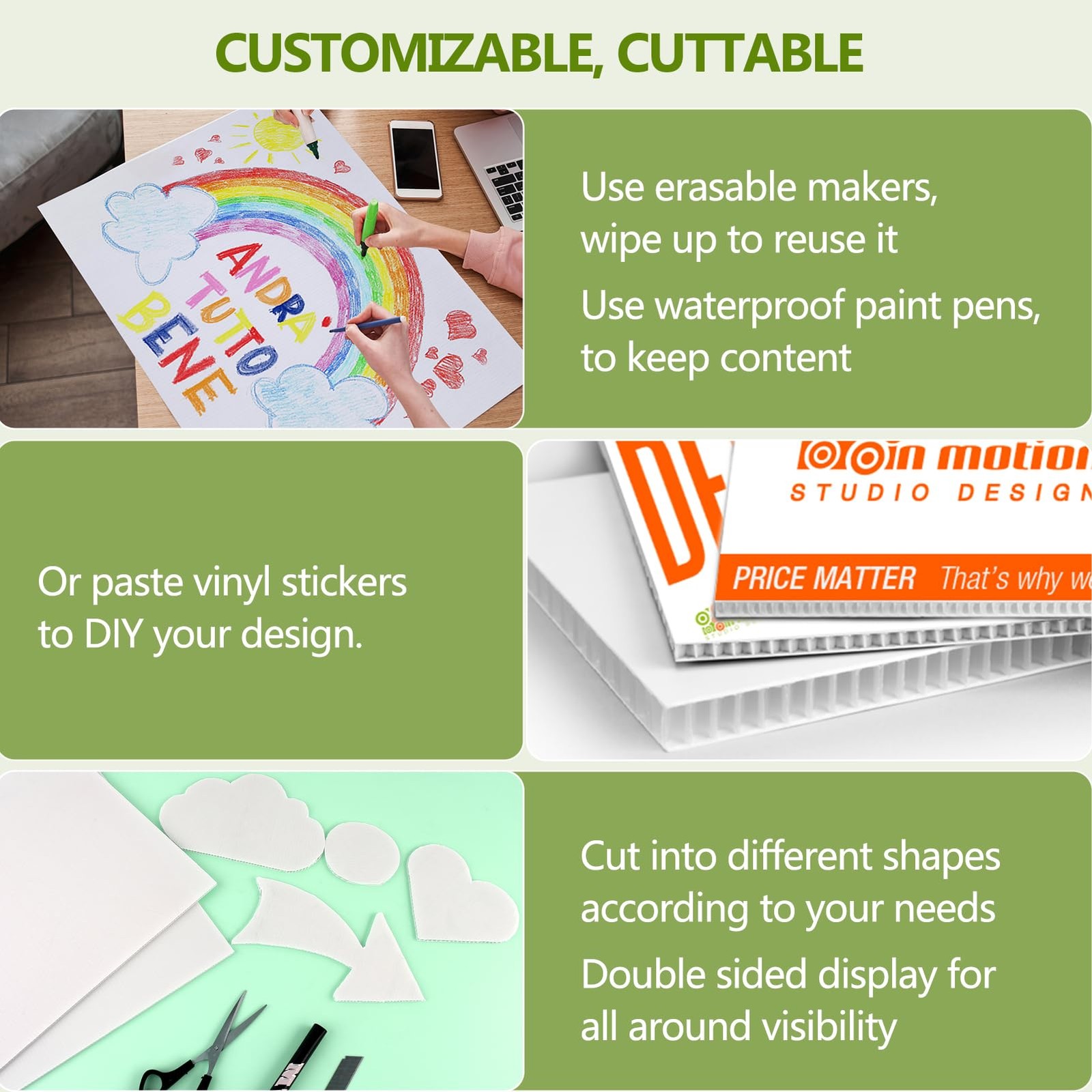 Blank Yard Signs with Stakes Custom Yard Sign 17×12 Inch 4 Pack Corrugated Pl…