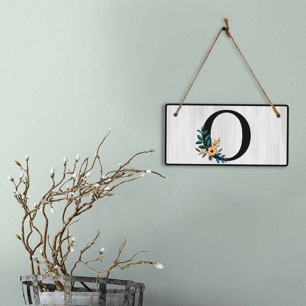 O Flower Decor 5×10 Hanging Wall or Door Sign | Alphabet Letter Room Decoration