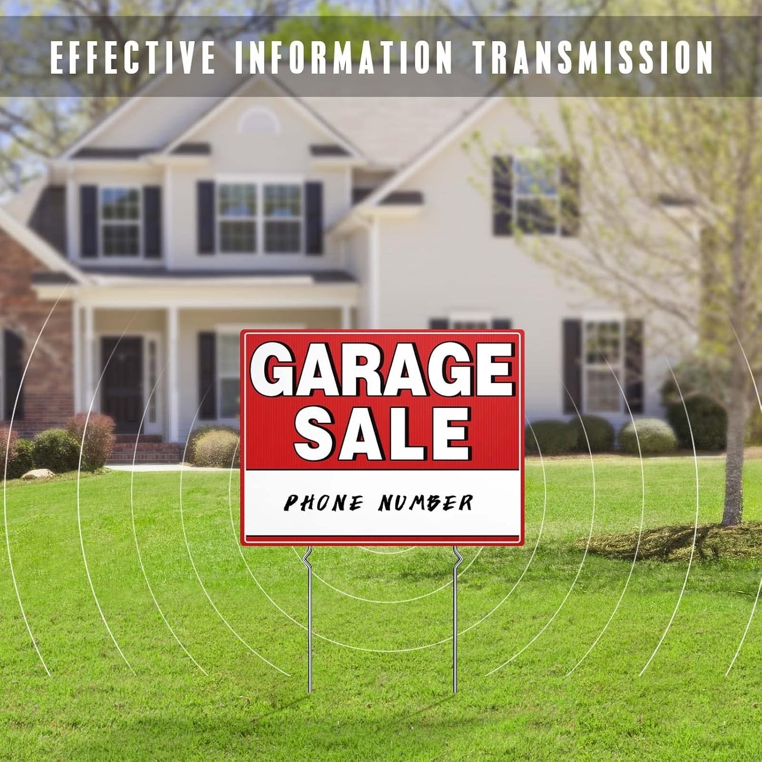 Garage Sale Signs with Stakes, 17&Prime; x 13&Prime; Double-Sided Yard Sale Sign with Arr…