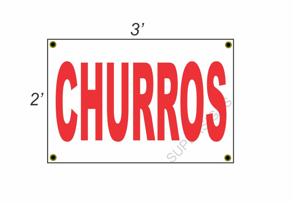 2×3 CHURROS Red & White Banner Sign NEW Discount Size & Price