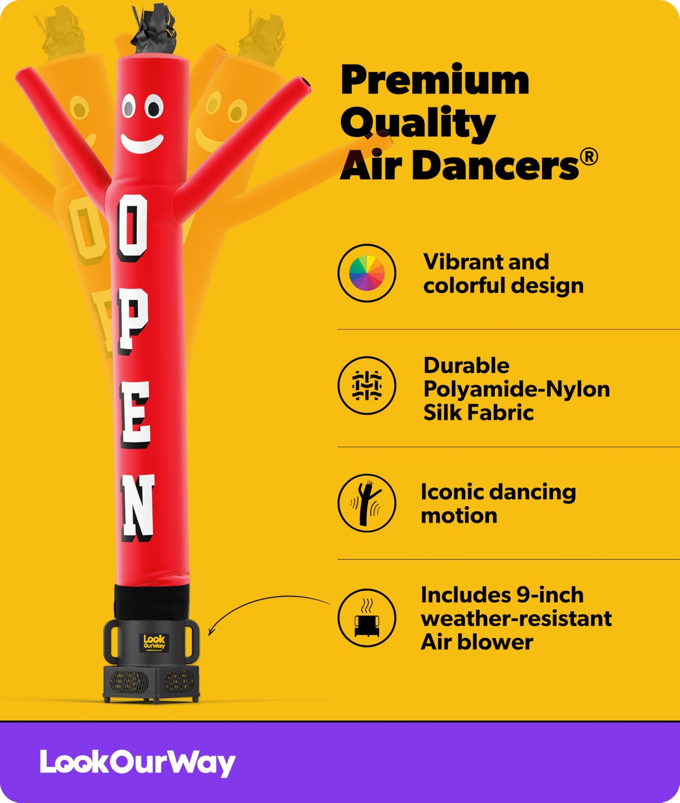 Air Dancers Inflatable Tube Man Set 7ft Tall Wacky Waving Dancing Guy Red Blower
