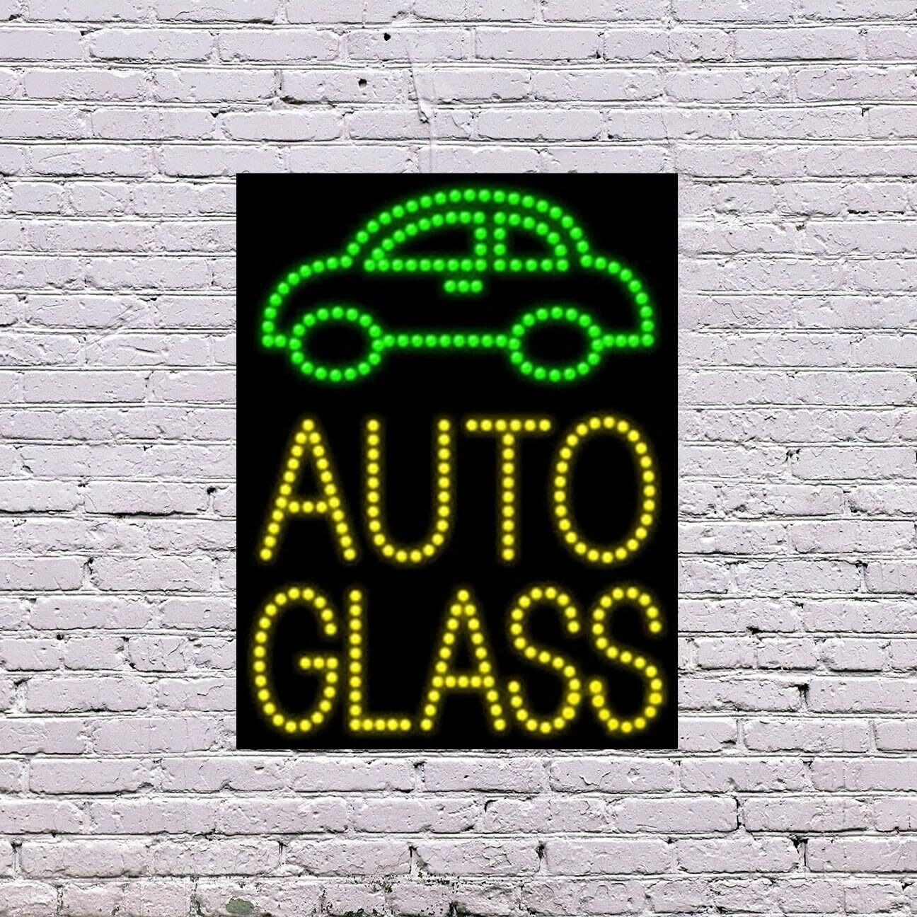LED Auto Glass Sign | Light Up Sign | 26&Prime;H x 20&Prime;W x 2&Prime;D