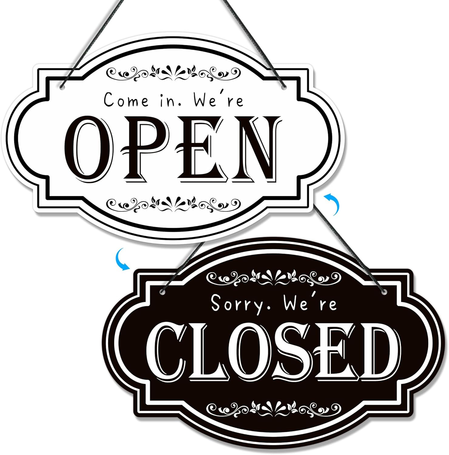 Open Closed Signs for Business, 11.8×7.2 Waterproof Double Sided Come In or Clos
