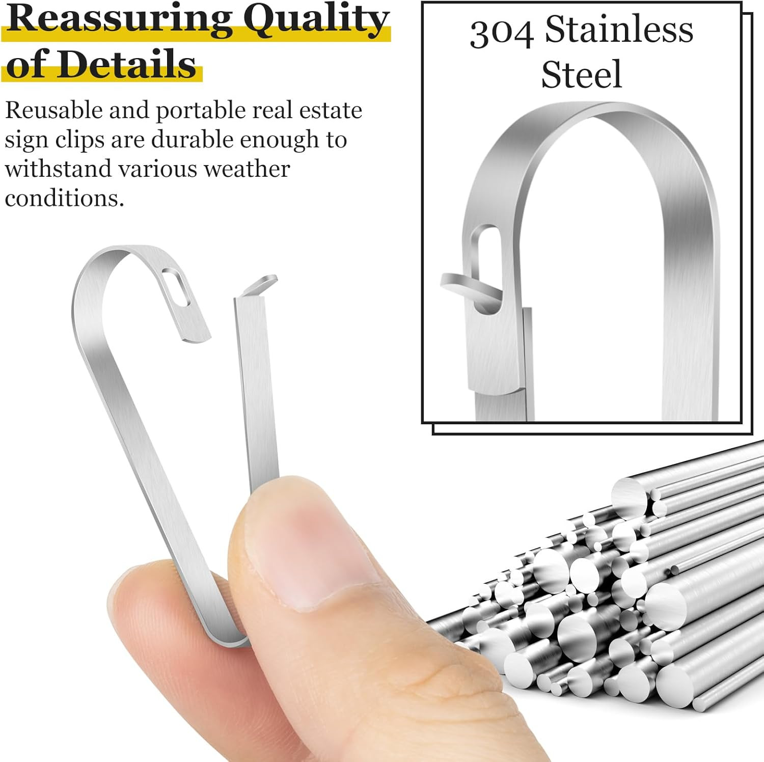 16 PACKS Real Estate Sign Clips for Hanging Signs, Real Estate Sign Rider Clips,