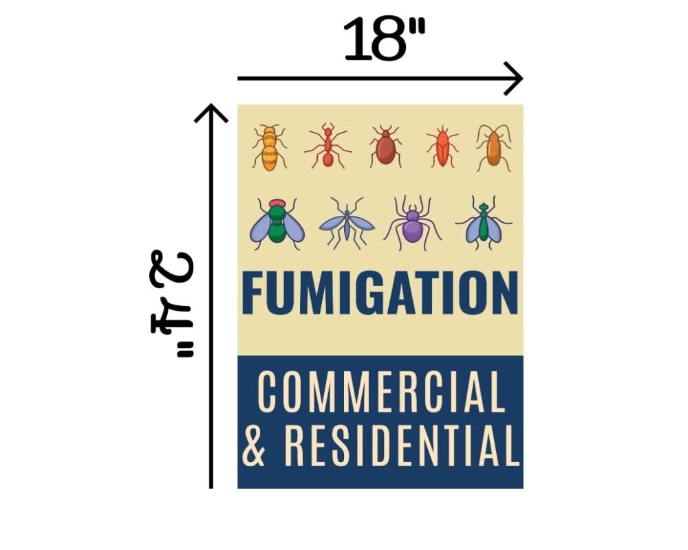 Fumigation Commercial & Residential | Full Color Window Display Signs | 18&Prime;W x 2
