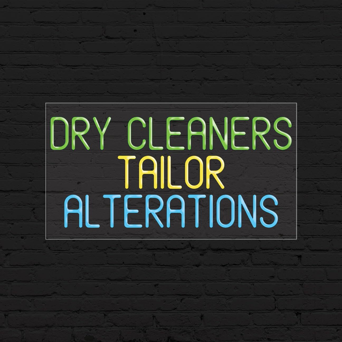 Dry Cleaners Tailor Alterations Sign | LED Flex Neon | 37&Prime;W x 20&Prime;H x 1&Prime;D