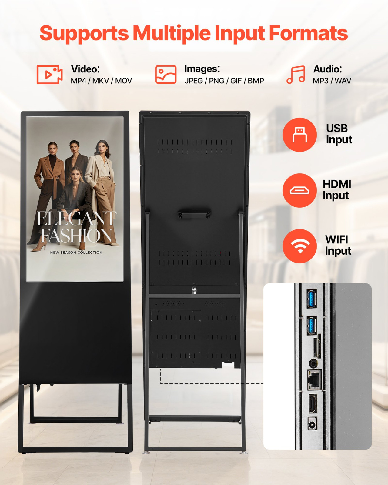 32&Prime; Digital Signage Touchscreen Kiosk Floor Stand Android Advertising Display