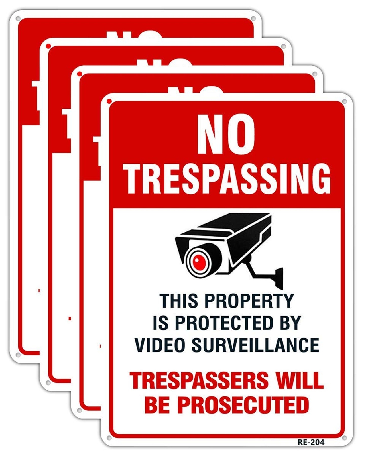 Large Video Surveillance Signs Outdoor,No Trespassing Sign Aluminum 10×14 Inc…